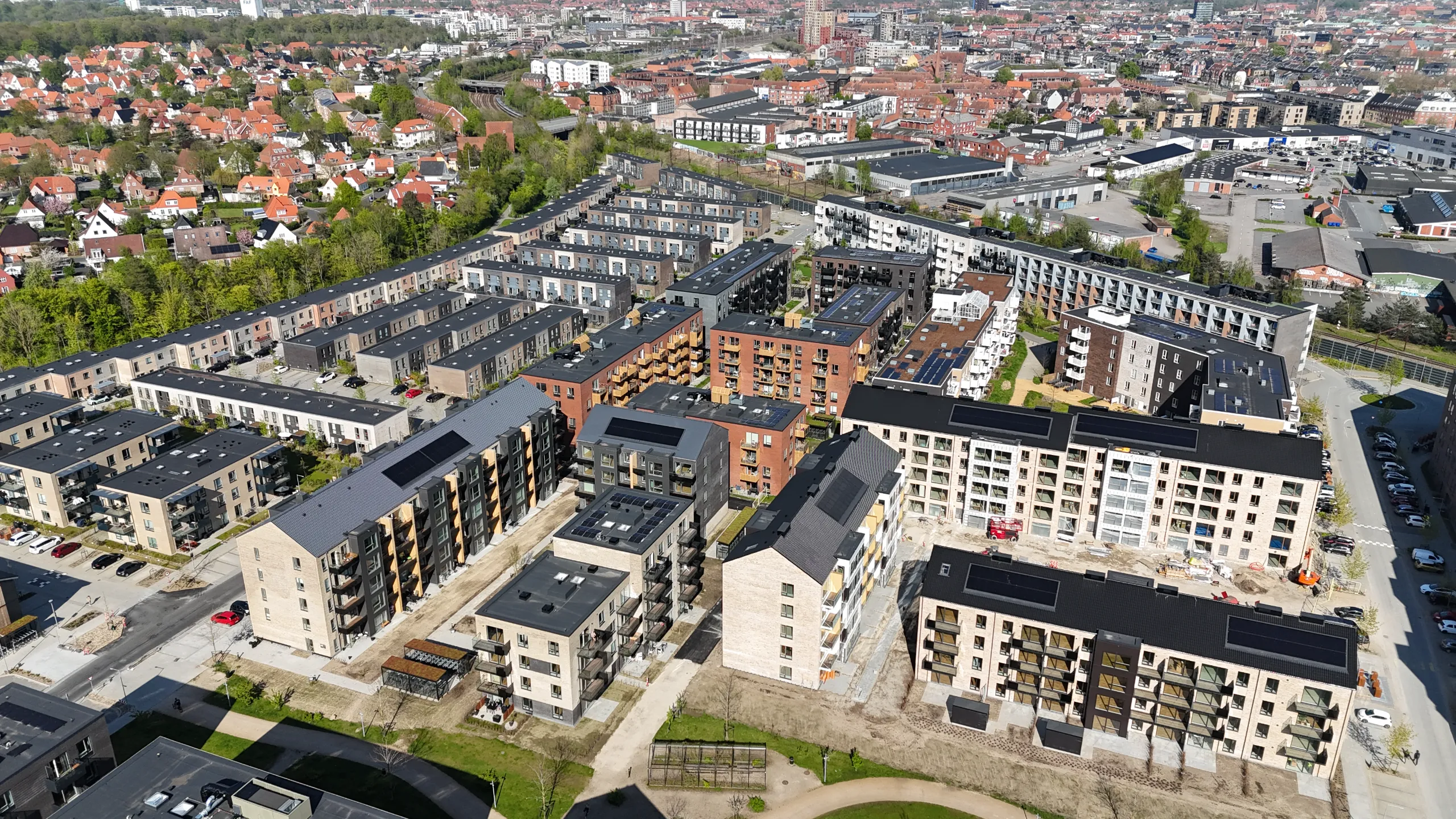 Luftfoto af Gartnerbyen efter udviklingen